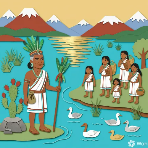 Un enorme lago con islas, rodeado de montañas