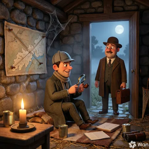 Watson descubre que el hombre misterioso de la cabaña de piedra es en realidad Sherlock Holmes