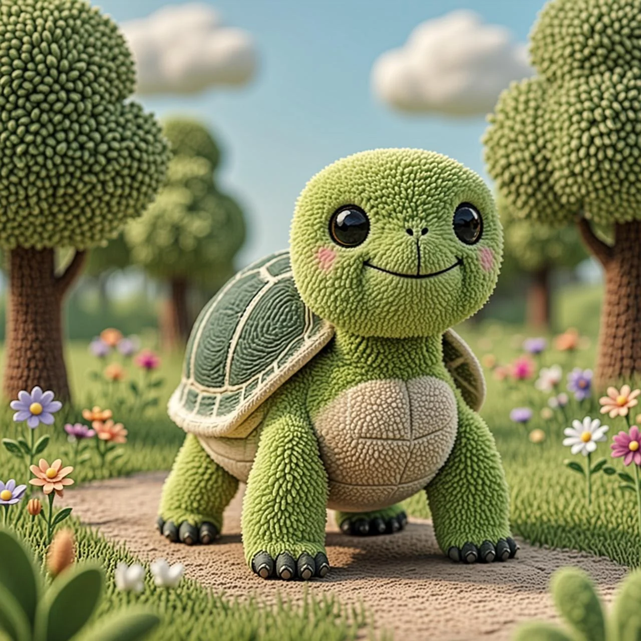 Una tortuga caminando despacio y tranquila por el bosque