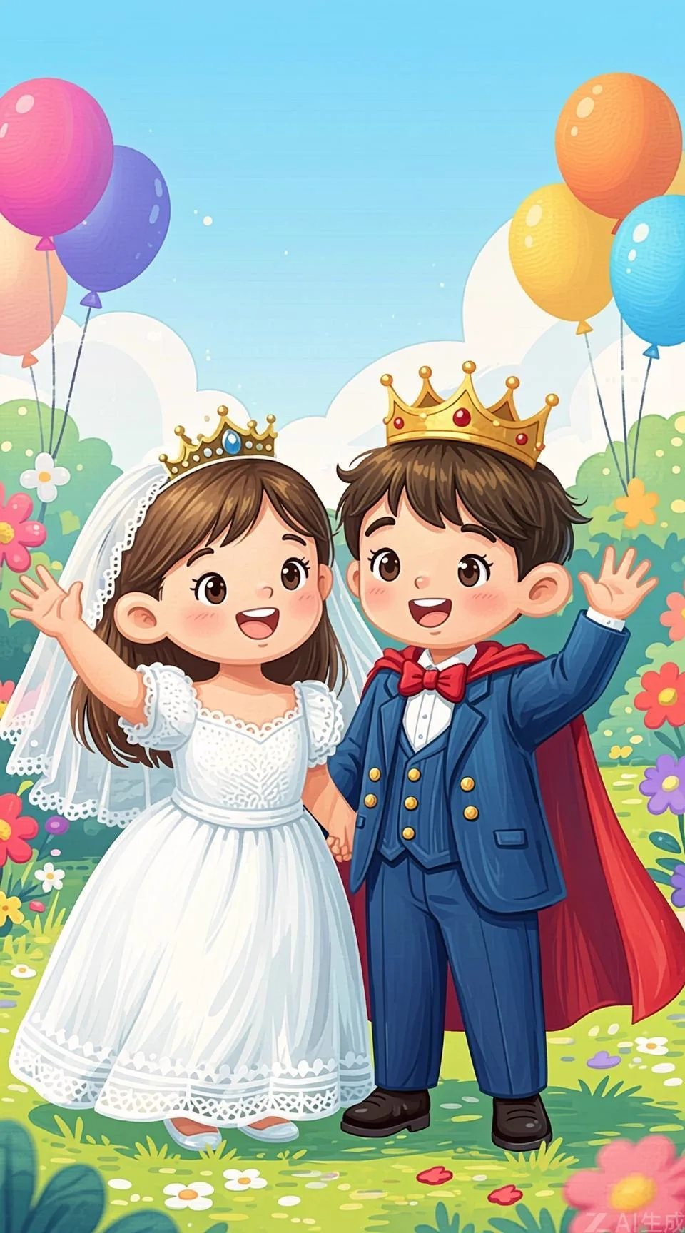 El príncipe y la princesa celebran su boda felices en el castillo