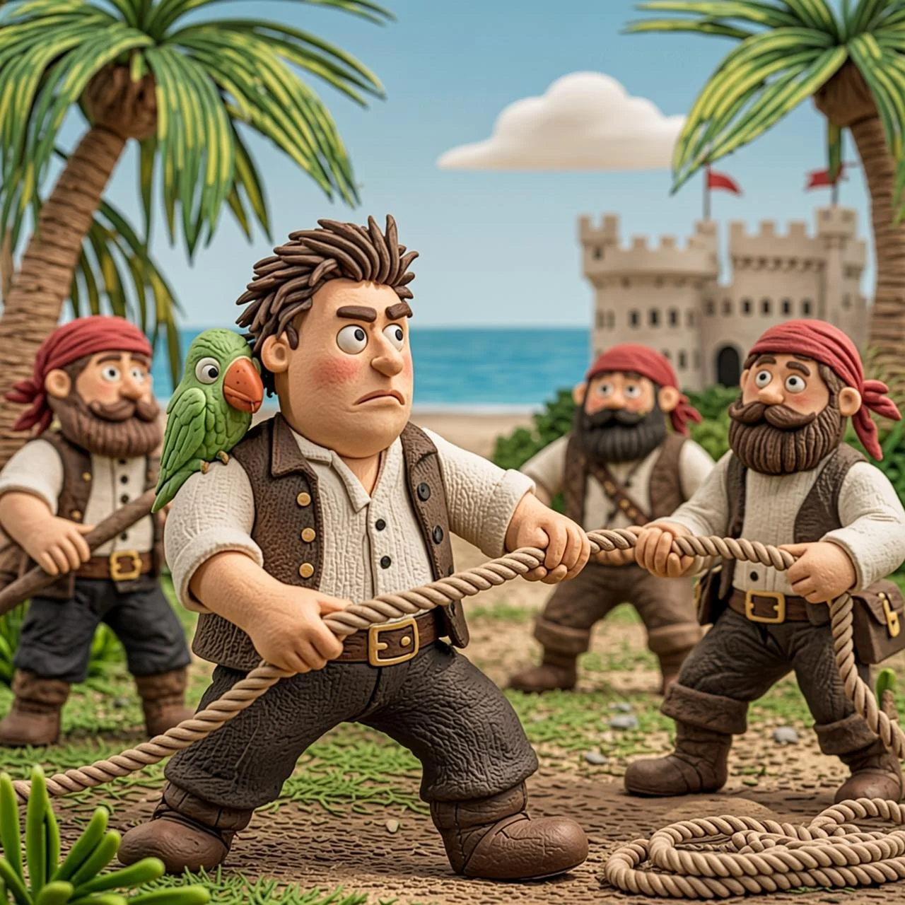 Jim, con ingenio y valentía, ayuda a sus amigos contra los piratas en la isla