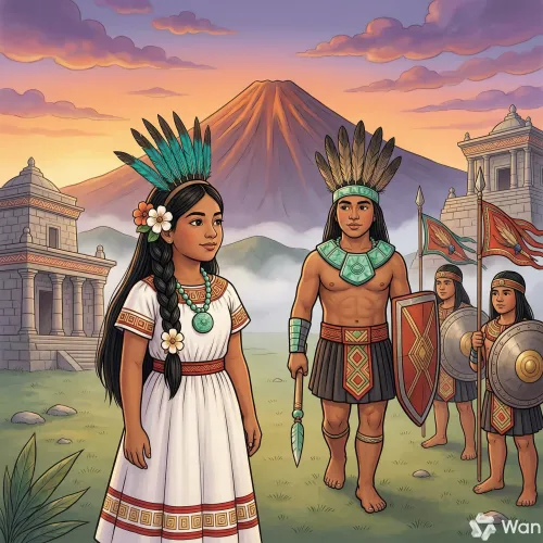 Popocatépetl partiendo hacia la guerra, decidido y valiente