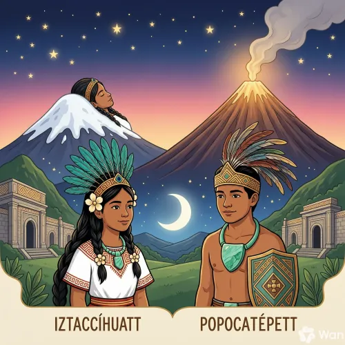 Los dos grandes volcanes nevados: la mujer dormida y el volcán que echa humo