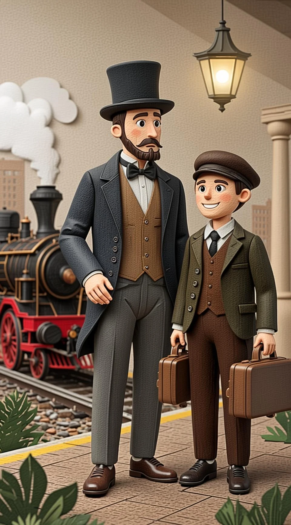 Passepartout, el criado francés, parte de la estación de tren de Londres con el señor Fogg